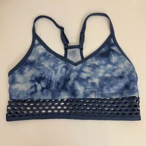 Pink Victorias Secret Blue Tie-Dye Sports Bra Web Detail Lightly Lined Small
